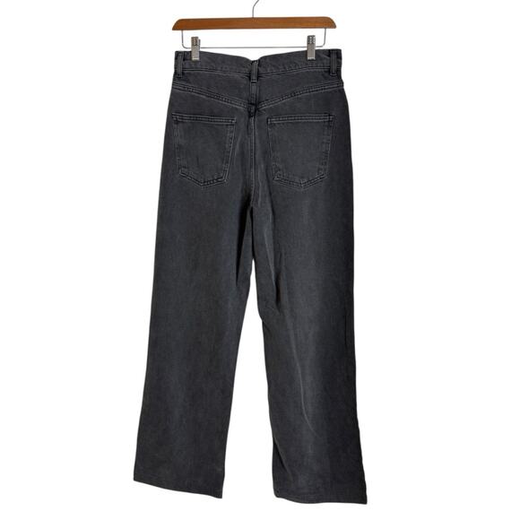 Zara The 90s High Rise Straight Leg Jeans In Sonora Washed Black Denim Womens 6 - Picture 3 of 11